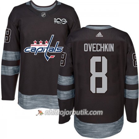 Män Ishockey Washington Capitals Tröja Alex Ovechkin 8 1917-2017 100th Anniversary Adidas Svart Authentic
